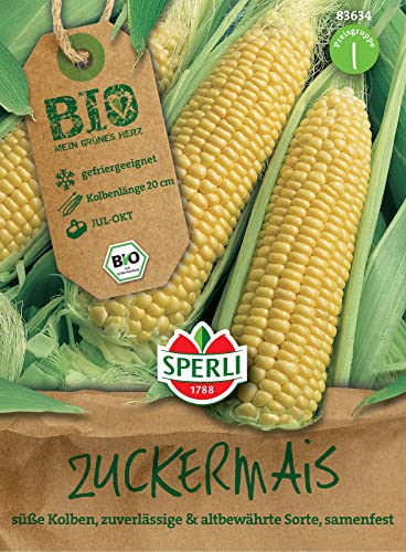 Sperli 83634 BIO Zuckermais, sehr alte Zuckermaissorte, geschmacklich süß aber trotzdem noch nach Mais