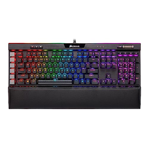 Corsair K95 RGB Platinum XT Mechanische Gaming-Tastatur, Hintergrundbeleuchtung RGB LED, Cherry MX Speed RGB Silber, Schwarz (CH-9127414-NA)