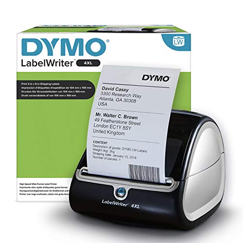 DYMO LabelWriter 4XL Etikettendrucker | USB | 300 dpi thermodirekt Etikettiergerät | für Etiketten bis 102mm Breite für Massenmailings und andere großformatige Etiketten, Schwarz