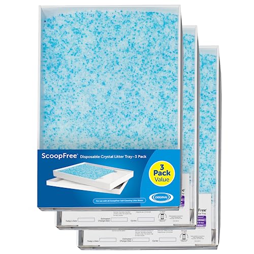 PetSafe - ScoopFree Ersatzschale mit Blauem Kristall Katzenstreu - Geruchskontrolle, Staubfrei, Auslaufschutz - 3er-Pack