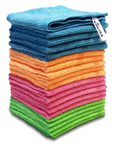 Vileda Mikrofasertücher Colors, Allzwecktücher Multipack aus Mikrofasern, 30 x 30 cm, mehrfarbig zur Unterscheidung der Anwendungsbereiche, 20er Pack