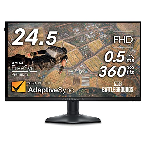 Alienware AW2523HF 24.5 Zoll Full HD (1920x1080) Gaming Monitor, 360Hz, Fast IPS, 0.5ms, AMD FreeSync Premium, VESA AdaptiveSync, 99% sRGB, HDR 10, DisplayPort, 2x HDMI, 5x USB, 3 Jahre Garantie