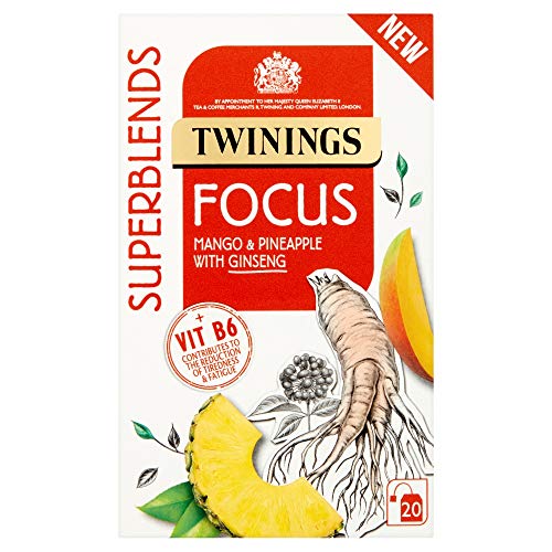 Twinings Focus 2 x 20 Tea Bags with Mango, Pineapple und Ginseng