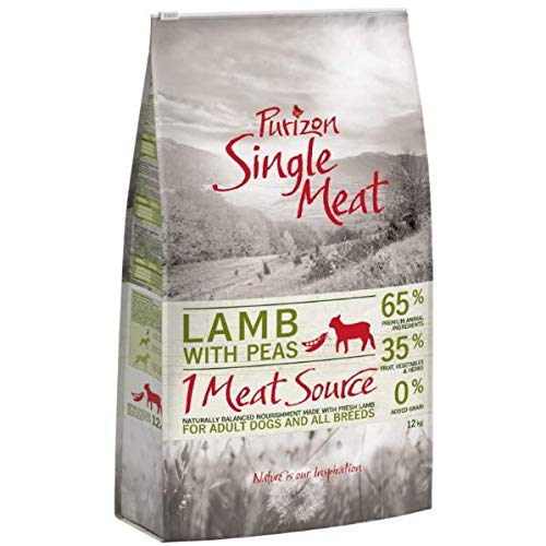 Purizon Einzelfleisch ausgewachsener Hund – getreidefreies Lamm mit Erbsen, 12 kg