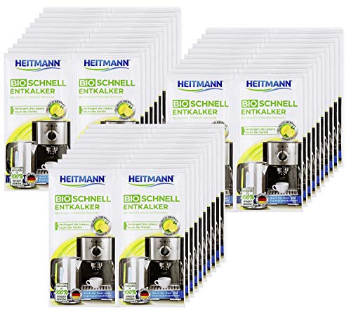 Heitmann BIO Schnell-Entkalker: Natürlicher Universalentkalker für Kaffeemaschinen, Wasserkocher, Eierkocher, 2 x 25 g, 30er Pack