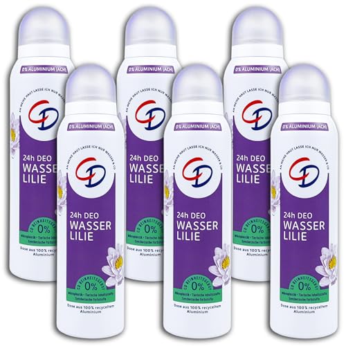 6 er Pack CD Deospray Deo Deodorant WASSERLILIE 6 x 150 ml