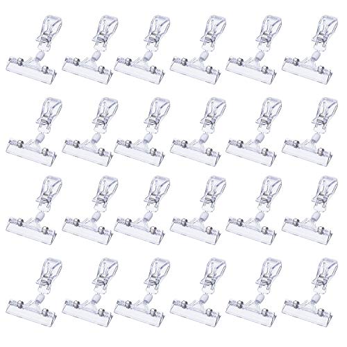 25 Packung Kunststoff Drehbare Schildhalter Merchandise Schild Clip Display Clip Halter DILISENnd, Klar
