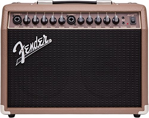 Fender Acoustasonic 40 – 40W Combo Verstärker – Geeignet für elektroakustische Gitarre & Mikrofon – 230V UK, Braun/Schwarz