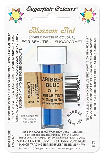 Sugarflair KARIBIKBLAU Blossom Tint Essbar Lebensmittelfarbe Staub Pulver