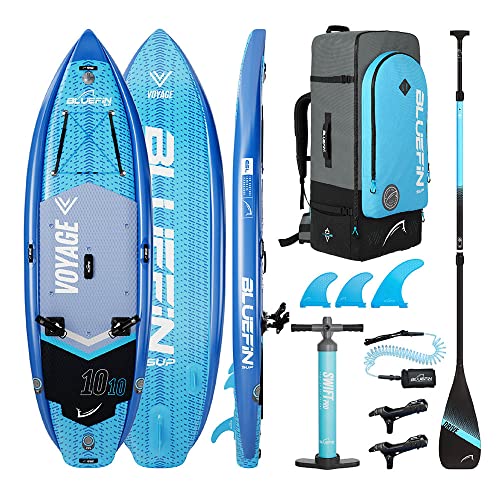 Bluefin Voyage 10'10 aufpumpbares Stand-up-Paddleboard| Das ultimative Activity-SUP-Paket| Paddleboard-Zubehör | SUP-Pumpe und -Set | Angelrutenhalterungen | Tragbar und reisefreundlich