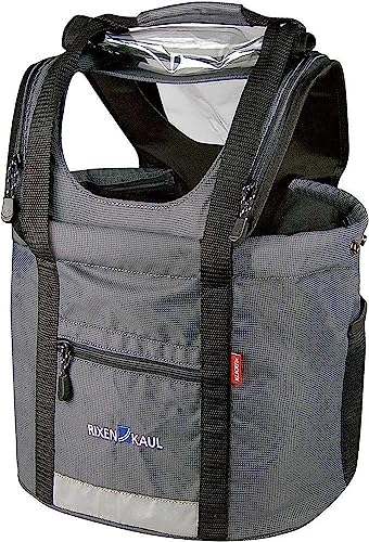 KlickFix Unisex Hundekurv Doggy Lenkerkorb, Grau/Schwarz, Einheitsgröße EU