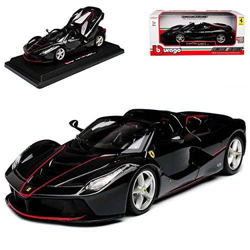 Ferrari Aperta Laferrari Cabrio Schwarz Ab 2016 1/24 Burago Modell Auto