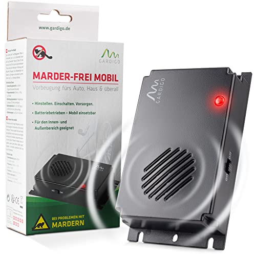 Gardigo® Marderschreck Marder-Frei Mobil | 25 Jahre Erfahrung mit Marderabwehr | Marderschreck Auto Batteriebetrieben | Marderschutz für KFZ, Motorraum, Dachboden, Haus, Garten