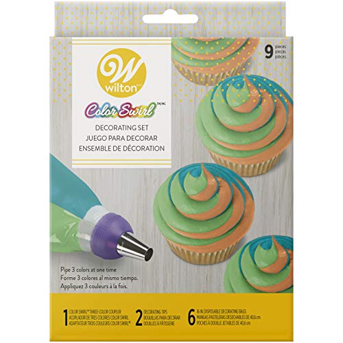Wilton Color Swirl Plastic Coupler, Tüten- und Spitzendekorationsset, 9-teilig