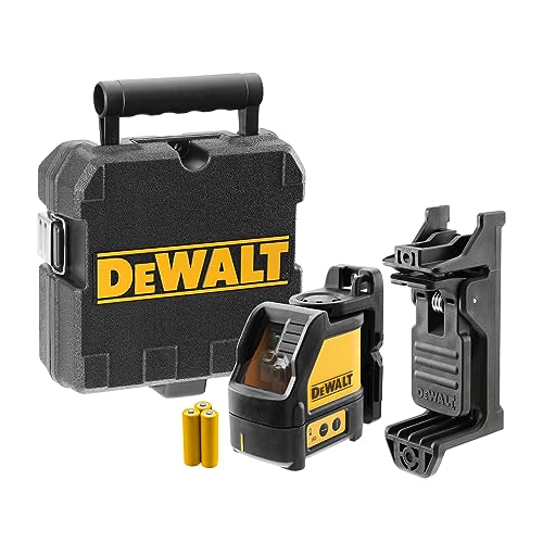 Dewalt Kreuzlinienlaser DW088CG (Grüner Laser, Laserklasse 2, selbstnivellierenden, ¼“ Stativaufnahme, Feuchtigkeit geschütztes Gehäuse, inkl. Batterien, Wandhalterung und Transportkoffer)