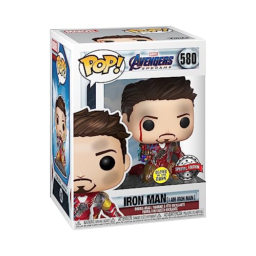 Funko POP! Marvel: Marvel Avengers Endgame - I Am Iron Man - Metallisch - Leuchtet Im Dunkeln - Vinyl-Sammelfigur - Geschenkidee - Offizielle Handelswaren - Spielzeug Für Kinder und Erwachsene
