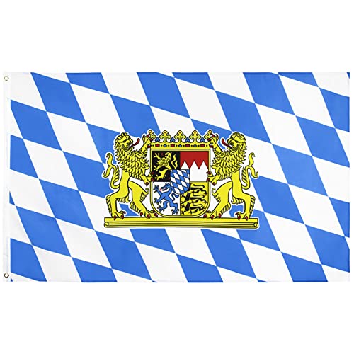 MOGADEE® Bayern Flagge, 90x150cm Bayern Fahne, Bayern Flagge mit 2 Messingösen, Geeignet für Indoor und Outdoor LGBTQ Events, Paraden und Dekorationen