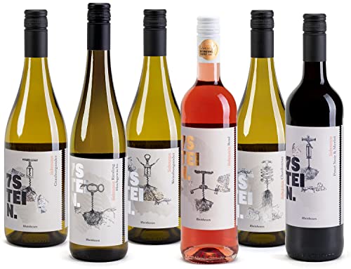 7STEIN Wein Probierpaket Sommerreise - 6 frische Sommerweine aus den besten Lagen rheinhessischer Familienbetriebe, Qualitätsweine aus Deutschland (6 x 0.75 l)
