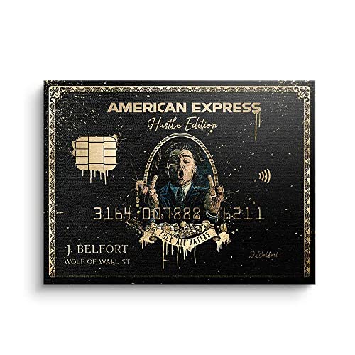 Royal American Express Amex black card Leinwand Wall Street Hustle Edition Wandbild Deko groß xxl Motiv mit premium Rahmen - DOTCOMCANVAS Version Blau, Größe 40 X 30 CM, Farbe Ohne Rahmen