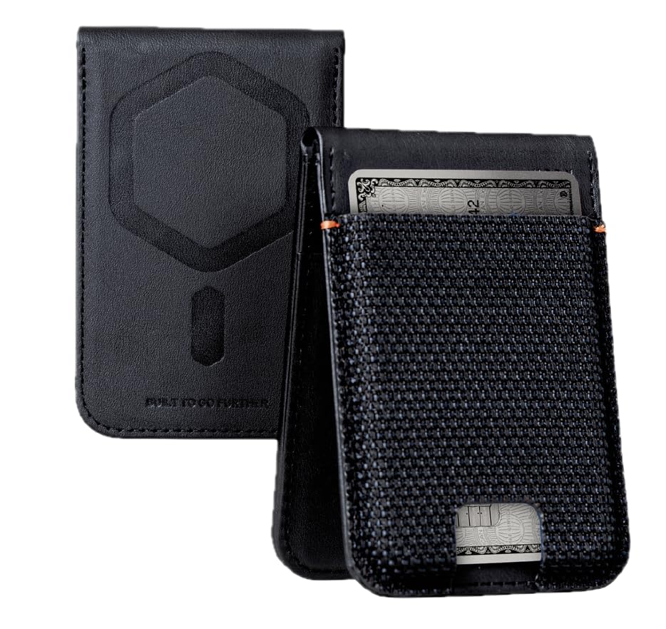 URBAN ARMOR GEAR Metropolis Magnetic Slim Wallet mit Standfunktion (Geldbörse mit ultra starken Magneten, Bis zu fünf Kreditkarten) kevlar schwarz
