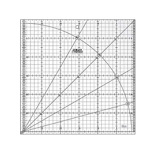 Olfa MQR-30x30 Patchworklineal Maßeinteilung, 30 x 30 cm, 12 x 12 inch