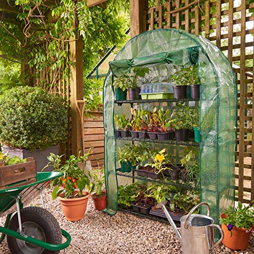 Gardman 8744 Grow It Premium Gewächshaus, 4 Ebenen, extra breit, Braun