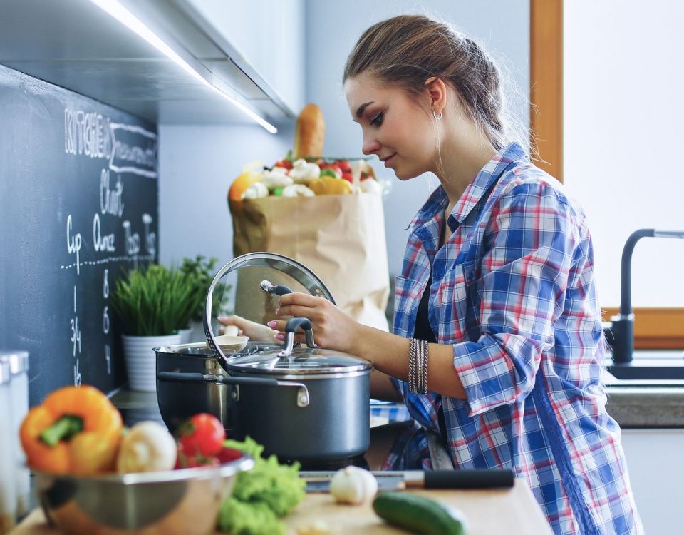 Kochen mit einem Top