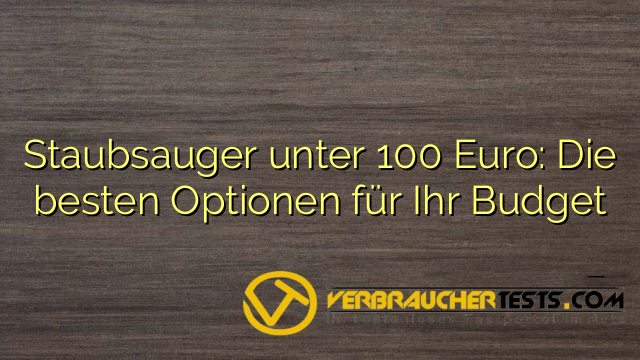 Staubsauger unter 100 Euro: Die besten Optionen für Ihr Budget