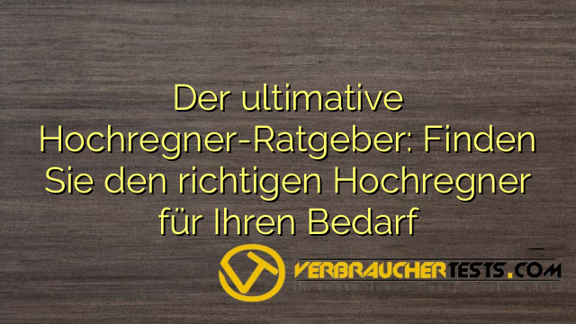 Der ultimative Hochregner-Ratgeber: Finden Sie den richtigen Hochregner für Ihren Bedarf